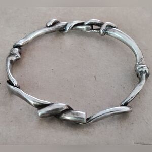 Vintage Sterling Silver Modernist Brutalist Bangle bracelet